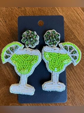 Margarita Earrings Beaded Fun Lightweight NEW